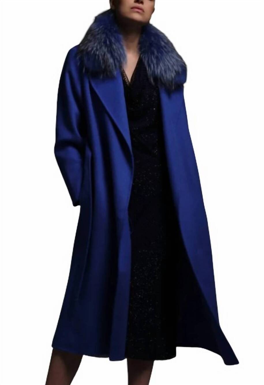 NEW DIOMI double breasted wrap coat in azure